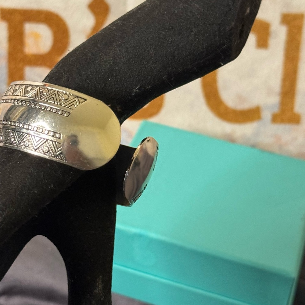 Silver Scroll Cuff Bangle Bracelet - image 4